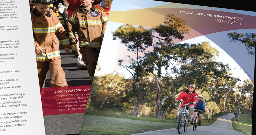Banyule City Council Annual Services Guide cover and spread